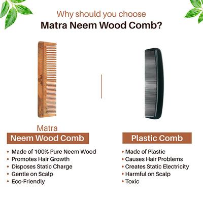 Matra Pure Neem Wood Comb Neem Comb - All Hair Types 1's - Hair Combs