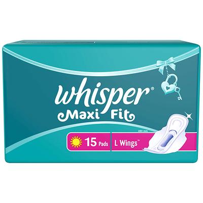 Whisper Maxi Nights Sanitary Pads for Women, Large, 15 Napkins 1's - Sanitary Napkins