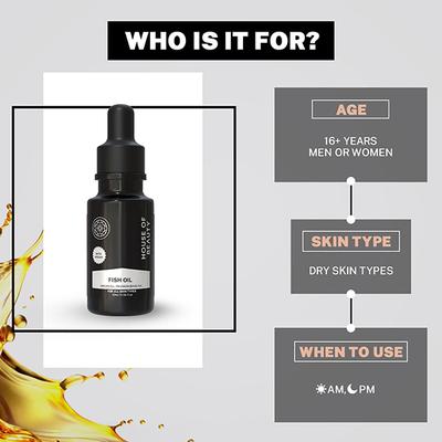 House of Beauty Super Boost Fishy Oil-Dry & Mature Skin For Hydration & Glow with Omega-3 10ml - Face Oils