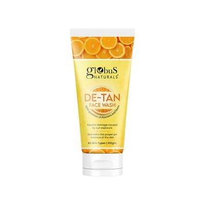 Globus Naturals De Tan Face Wash, Enriched with Neem & Aloe Vera, Tan Removal, 100gm each 2's - Face Wash & Cleansers