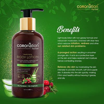 COROnation Herbal Aloevera and Cranberry Body Lotion 300 ml - Lotions & Creams