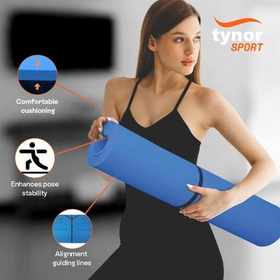 Tynor Yoga Mat TPE - Blue (6 mm) 1's - Gym Accessories