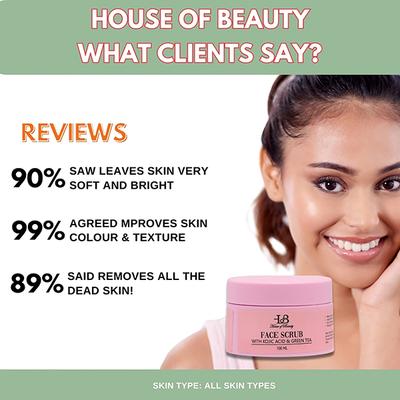 House of Beauty Face Scrub with Kojic Acid To Exfoliate, Brighten & Remove Dark Spots 100ml - Face Scrubs