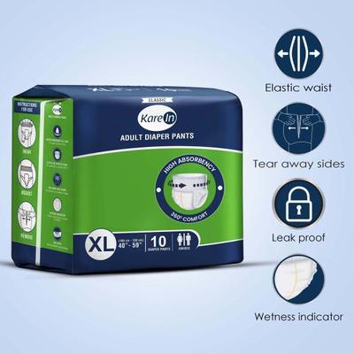Kare In Adult Diapers Pants (L-XL) 10's - Adult Diapers & Pads