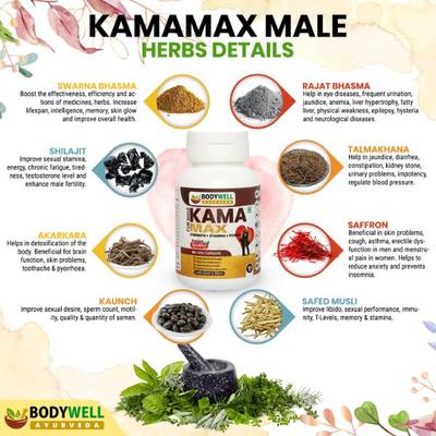 Bodywell KamaMAX 500 mg Veg Capsule - Male 60's - Speciality Medicines