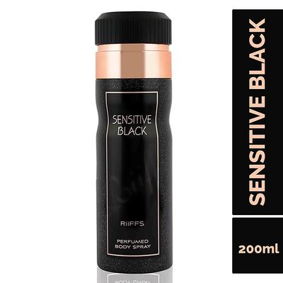RiiFFS Sensitive Black Deodorant For Men, Perfumed Body Spray 200 ml - Men Deodorants/Roll-Ons
