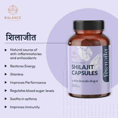 Balance Ayurveda The Balance Shilajit Capsules 60's - Speciality Medicines