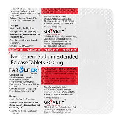FAROLF ER 300 Tablet 6's - Bacterial Infections-OBL