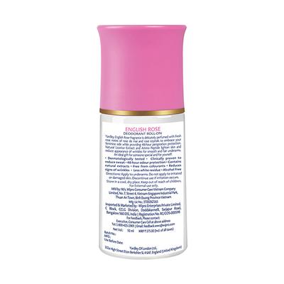 Yardley London Anti Perspirant Deodorant Roll-On - English Rose 50 ml - Women Deodorants/Roll-Ons