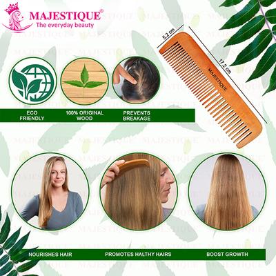 Majestique Wooden Hair Comb - Hair Combs