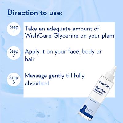 Wishcare Pure & Unscented Glycerine for Healthy Skin & Hair Hydrates & Nourishes Skin & Hair (250gm) - Face Moisturizers