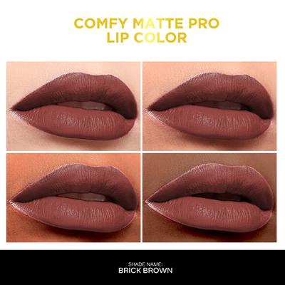 Faces Canada Comfy Matte Pro Liquid Lipstick - Brick Brown 08, 5.5 ml 10HR Stay No Dryness - Liquid Lipsticks