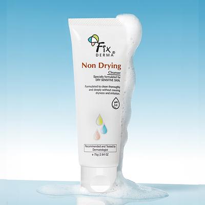 Fixderma Non Drying Cleanser, Gentle, Pore-Refining, Soap Free For Dry & Sensitive Skin (60gm ) - Face Wash & Cleansers