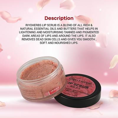 Riyo Herbs Rose Lip Scrub - Rose 25 gm - Lip Scrubs