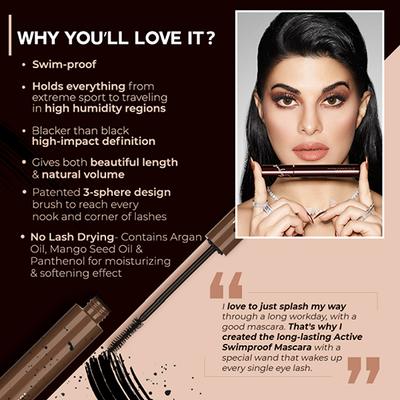 Colorbar X Jacqueline Active Swim Proof Mascara Dive In -001 10ml - Mascaras