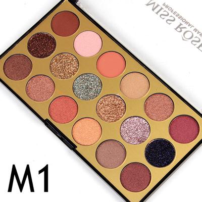 Miss Rose 12 Color Eyeshadow & 6 Color Glitter Palette 7001 - 82 M1 28 gm - Face Palettes