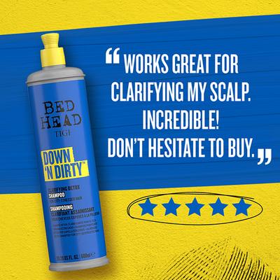 TIGI Bed Head Down N Dirty Clarifying Detox Shampoo for Revitalized Hair 600 ml - Shampoos