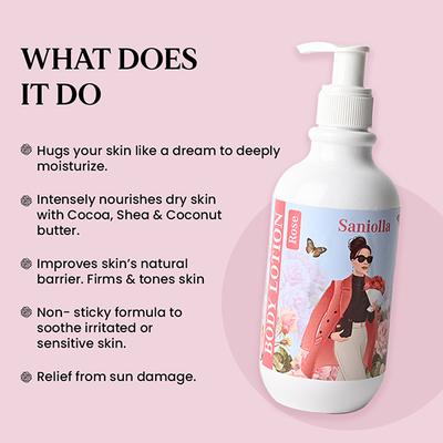 Saniolla Rose Body Lotion 300 gm - Lotions & Creams