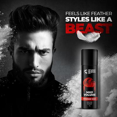 Beardo Max Volume Powder Wax Matte Finish Strong Hold Restylable Hair Wax 10gm - Hair Gels & Waxes