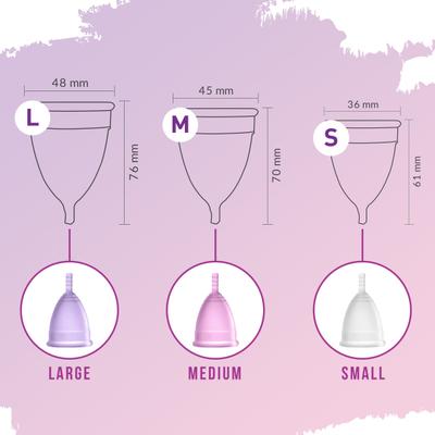 Sirona Reusable Menstrual Cup - Large + Intimate Wash 15 ml + Menstrual Cup Wash 15 ml - Menstrual Cups