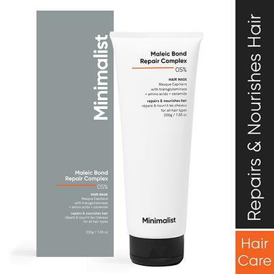 Minimalist Maleic Bond Repair Complex 5% Hair Mask with Masque Capollaire Transglutaminase, Amino Acids & Ceramides Repairs & Nourishes Hair 200gm - Hair Masks & Packs
