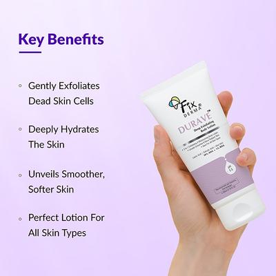 Fixderma Durave 10% AHA + 1% BHA Deep Exfoliating Body Lotion with Lactic & 1% Salicylic Acid 200 ml - Face Moisturizers