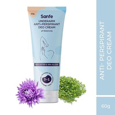 Sanfe Underarm Anti-Perspirant Deo Cream - Sea Aster & Sea Algae 60 gm - Lotions & Creams