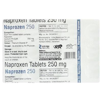 NAPROZEN 250 Tablet 15's - Pain relief-Nsa