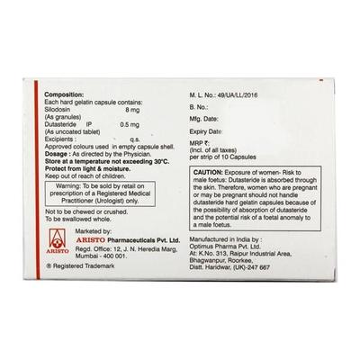 Prostagard D 8mg Capsule 10'S - Bladder And Prostate Disorders-Dru