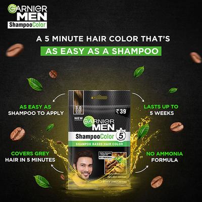 Garnier Men Shampoo Color Shade 3 Brown Black 20 gm - Crème