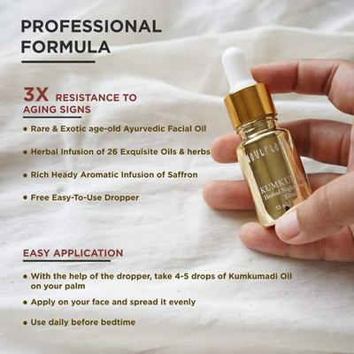 Soulflower Kumkumadi Night Beauty Elixir with Precious Oils Of Saffron 12 ml - Face Oils