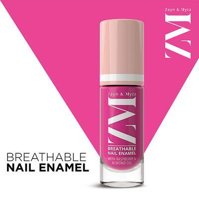 Zayn & Myza Breathable Nail Enamel With Raspberry & Almond Oil, Pink Popsicle 6 ml - Nail Polish
