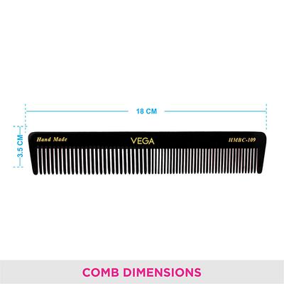 Vega General Grooming Hair Comb for Men and Women, Black (VC2HMBC-109) 2's - Hair Combs