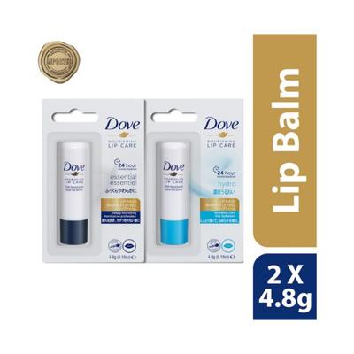Dove Essential Nourishing Lip Care & Dove Hydro Nourishing Lip Care (4.8 gm X 2) 4.8 gm - Lip Glosses