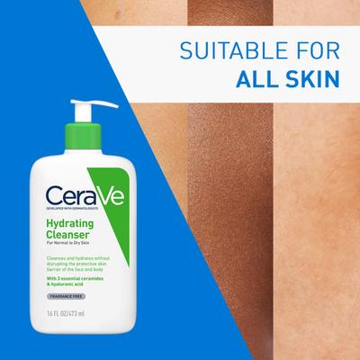 CeraVe Hydrating Cleanser For Normal To Dry Skin 473 ml - Face Wash & Cleansers