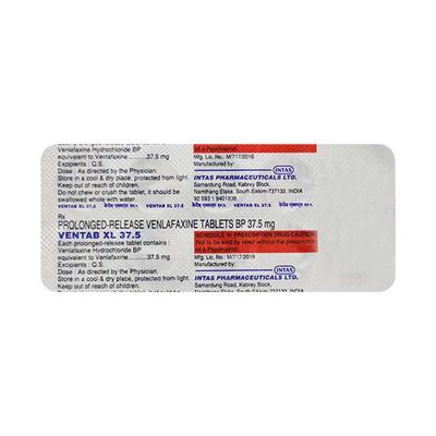 Ventab XL 37.5mg Tablet 10'S - Depression-Ant