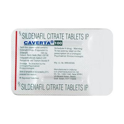 Caverta 100mg Tablet 4'S - Impotence/Erectile Dysfunction (Ed)