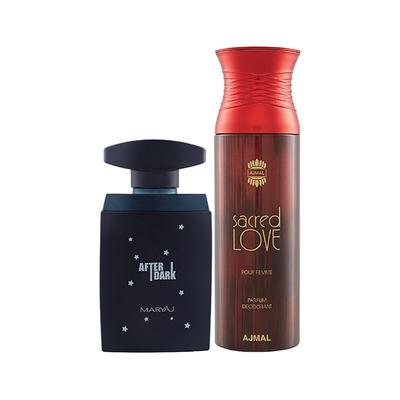 Maryaj After Dark EDP Woody Aromatic Perfume And Ajmal Sacred Love Deodorant Floral Musky Fragrance 300 ml - Perfumes (Edt/Edp)