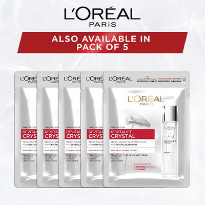Loreal Paris Innovation Revitalift Crystal Micro-Essence Treatment Mask For Crystal Clear Skin 25gm - Sheet Masks