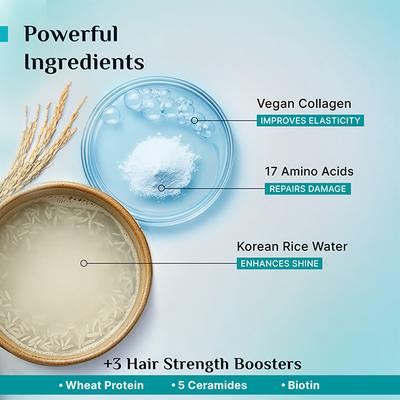 Pilgrim Korean Rice Water & Collagen Advanced Damage Repair Hair Mask Prevents Breakage & Split Ends 200 gm - Hair Masks & Packs