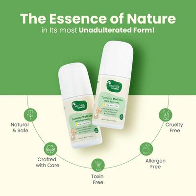 Mother Sparsh Ayurvedic Tummy Roll-On Liquid - Hing & Saunf Oil 40 ml - Creams, Lotions & Oils