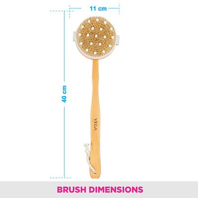 Vega Bristle Bath Brush With Massager (NB - A1/2) 207 gm - Loofahs & Sponges