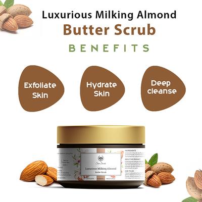 Seer Secrets Almond Butter Scrub Exfoliate Hydrate Moisturize 50 gm - Scrubs & Exfoliants