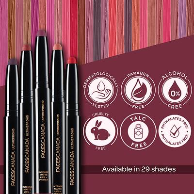 FACESCANADA Ultimepro Hd Intense Matte Lips and Primer Roseate 28 1.4 gm - Lip Crayons