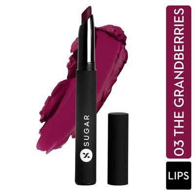 SUGAR Cosmetics Matte Attack Transferproof Lipstick - 03 The Grandberries (Dark Berry) 2 gm - Lipsticks