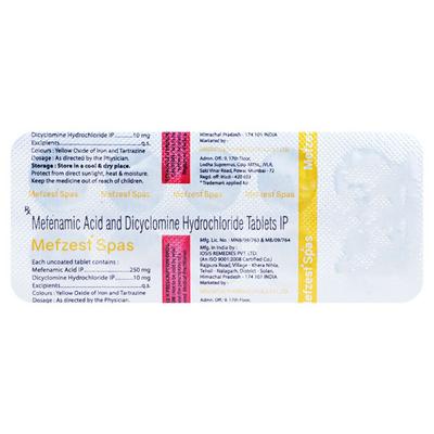 MEFZEST SPAS 10 Tablet 10's - Muscle Spasm-Ant