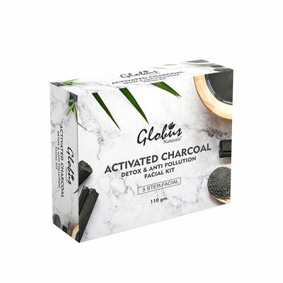Globus Naturals Charcoal Facial Kit For Skin Exfoliation & Refreshed Glowing Skin 110 gm - Facial Kits
