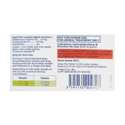 MILPRO (VET) (0.5 TO 2 KG) DEWORMER FOR KITTEN Tablet 4's - Veterinary-Pharma