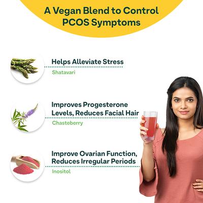 OZiva HerBalance for PCOS (with Myo-Inositol), Natural Drink for PCOS Management (45 sachets) 60 gm - Women Health