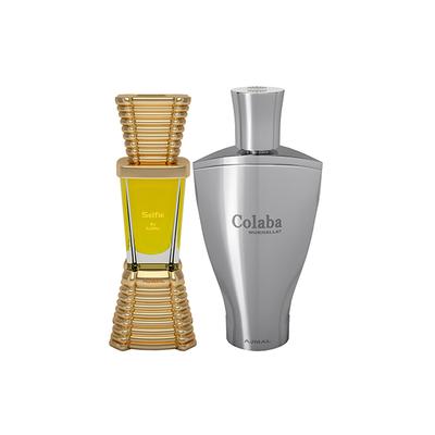 Ajmal Selfie Concentrated Perfume Oil Woody Aromatic Attar And Colaba Mukhallat Concentrated Perfume Oil Floral Oriental Attar 24 ml - Deodorants/Roll-Ons